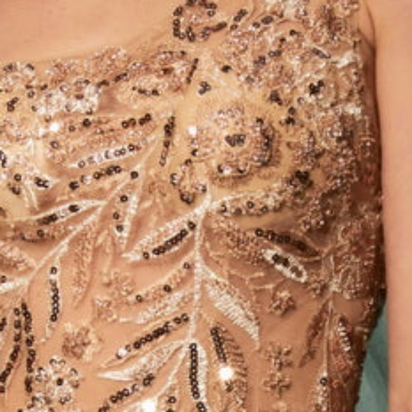 COPY - Gold one shoulder formal evening bridesmaid mother of the bride dress - Picture 3 of 7